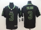 Seattle Seahawks #3 Russell Wilson Black Lights Out Vapor Limited Jersey