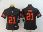 Women Cleveland Browns #21 Denzel Ward Brown Color Rush Limited Jersey