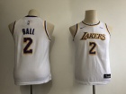 Nike Youth Los Angeles Lakers #2 Lonzo Ball White New Style Jersey