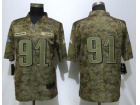 Philadelphia Eagles #91 Fletcher Cox Camo Salute To Service Vapor Limited Jersey