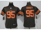 Women Cleveland Browns #95 Myles Garret Brown Color Rush Limited Jersey