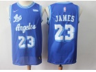 Nike Los Angeles Lakers #23 LeBron James Blue Throwback Jersey