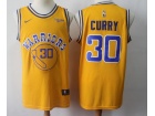 Nike Golden State Warriors #30 Stephen Curry Yellow Throwback Jersey