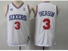 Youth Philadelphia 76ers #3 Allen Iverson White Throwback Basketball Jerseys