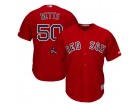 Boston Red Sox #50 Mookie Betts Red with 2018 World Series Champions Cool Base Jersey