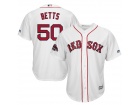 Boston Red Sox #50 Mookie Betts White with 2018 World Series Champions Cool Base Jersey