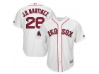 Boston Red Sox #28 J.D. Martinez White with 2018 World Series Champions Cool Base Jersey