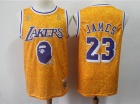 BAPE x Mitchell & Ness Los Angeles Lakers #23 LeBron James Yellow Swingman Jersey