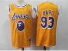 BAPE x Mitchell & Ness Los Angeles Lakers #93 Bape Yellow Swingman Jersey