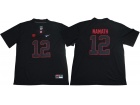 Alabama Crimson #12 Joe Namath Black Lights Out Limited Jersey