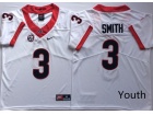 Youth Georgia Bulldogs #3 Roquan Smith White Jersey