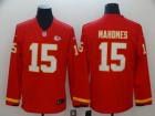 Kansas City Chiefs #15 Patrick Mahomes Red Long Sleeves Vapor Untouchable Limited Jersey