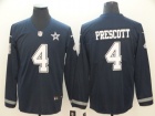 Dallas Cowboys #4 Dak Prescott Blue Long Sleeves Vapor Untouchable Limited Jersey