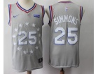 Nike Philadelphia 76ers #25 Ben Simmons Grey City Jersey