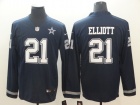 Dallas Cowboys #21 Ezekiel Elliott Blue Long Sleeves Vapor Untouchable Limited Jersey