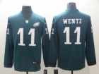 Philadelphia Eagles #11 Carson Wentz Green Long Sleeves Vapor Untouchable Limited Jersey