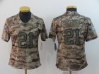 Woman Dallas Cowboys #21 Ezekiel Elliott Camo Salute to Service Limited Jersey