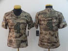 Woman Dallas Cowboys #4 Dak Prescott Camo Salute to Service Limited Jersey