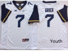 Youth West Virginia Mountaineers #7 Will Grier White Limited Jersey