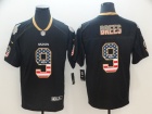 New Orleans Saints #9 Drew Brees Black USA Flag Vapor Limited Jersey