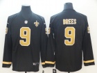 New Orleans Saints #9 Drew Brees Black Long Sleeves Vapor Untouchable Limited Jersey