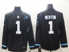 Carolina Panthers #1 Cam Newton Black Long Sleeves Men's Vapor Untouchable Limited Jersey