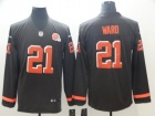 Cleveland Browns #21 Denzel Ward Brown Long Sleeves Men's Vapor Untouchable Limited Jersey