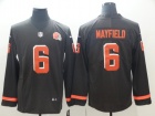 Cleveland Browns #6 Baker Mayfield Brown Long Sleeves Men's Vapor Untouchable Limited Jersey