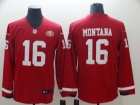 San Francisco 49ers #16 Joe Montana Red Long Sleeves Men's Vapor Untouchable Limited Jersey