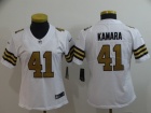 Woman New Orleans Saints #41 Alvin Kamara White Color Rush Limited Football Jersey