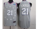 Nike Philadelphia 76ers #21 Joel Embiid Grey City Player Jersey