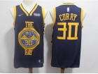 Nike Golden State Warriors #30 Stephen Curry Blue City with Sponsor Logo Basketball Jersey