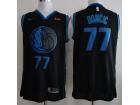 Nike Dallas Mavericks #77 Luka Doncic Black City with Sponsor Logo Basketball Jersey