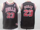 Youth Chicago Bulls #23 Jordan Black Pinstrip  Jersey