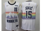 Nike Denver Nuggets #15 Nikola Jokic White City Jersey