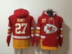 Kansas City Chiefs #27 Kareem Hunt Red  Pullover Pocket Hoodies