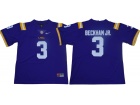 LSU Tigers #3 Odell Beckham Jr Purple Limited Football Jerseys