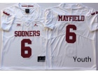 Youth Oklahoma Sooners #6 Baker Mayfield White Vapor Limited Jersey