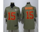 Kansas City Chiefs #15 Patrick Mahomes Olive Salute to Service Limited Jersey