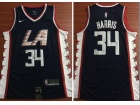 Nike Los Angeles Clippers #34 Harris  Blue City Swingman Jersey