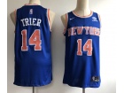 Nike New York Knicks #14 Trier Blue Swingamn Jersey