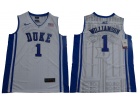 Duke Blue Devils #1 Zion Williamson White Elite College Basketball Jersey