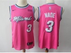 Nike Miami Heat #3 Dwyane Wade Pink Earned Edition Basketball Jersey