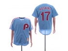 Philadelphia Phillies #17 Rhys Hoskins Light Blue Throwback Jersey