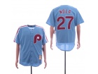 Philadelphia Phillies #27 Aaron Nola Light Blue Throwback Jersey