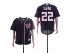 Washington Nationals #22 Juan Soto Blue with Team Patch  Cool Base Jersey