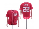 Washington Nationals #22 Juan Soto Red with Team Patch Cool Base Jersey