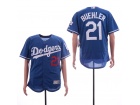 Los Angeles Dodgers #21 Walker Buehler Blue Flex Base Jersey