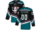 Men's Anaheim Ducks Adidas Black/Teal Any Name Number Stitched Custom Hockey Jersey