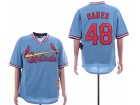 St. Louis Cardinals #48 Harrison Bader Blue Throwback Jersey